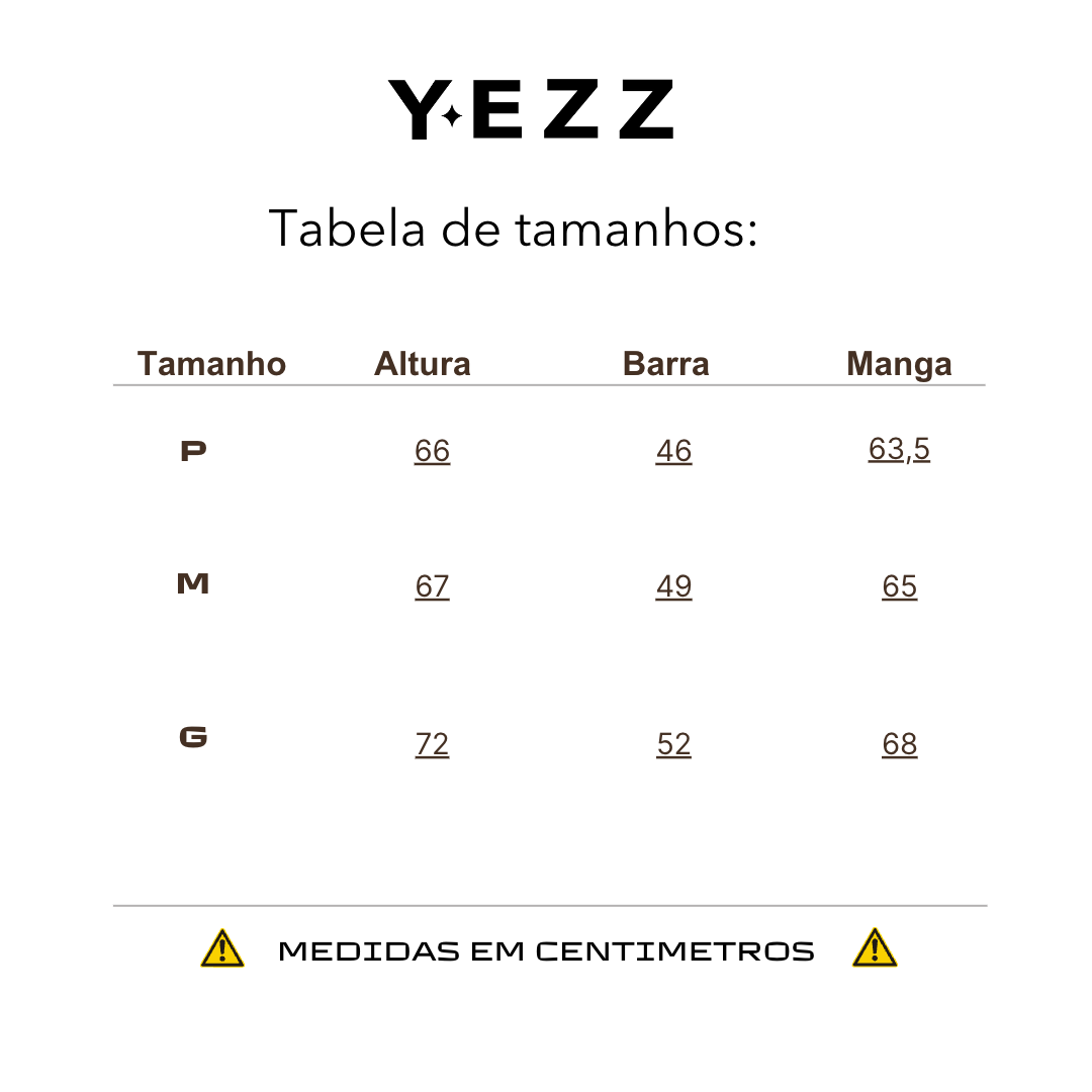 tabela de tamanho
